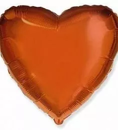 Шар - Оранжевое фольгированное сердце 18"
