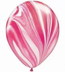 Латексный шар - Агат бело-розовый - 20 см