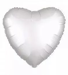Шар - Белое фольгированное сердце 48 см