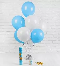 Набор воздушных шаров (латекс) - Бело-голубые - 12"