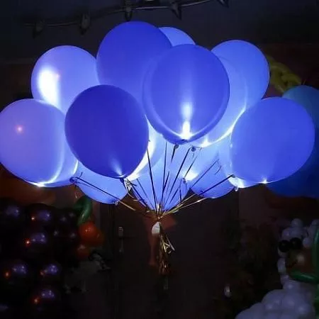 Светящийся синий шар - латекс 12" 1