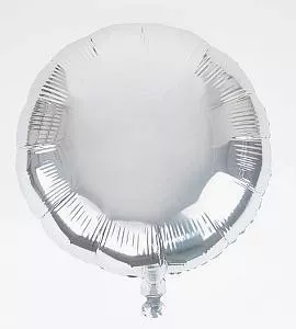 Шар - серебро фольгированный круг 48 см